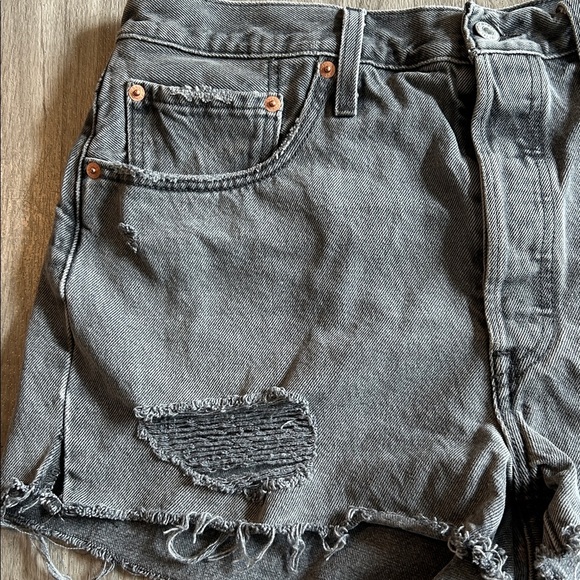 Levi's Gray Jean Shorts - Picture 7 of 14
